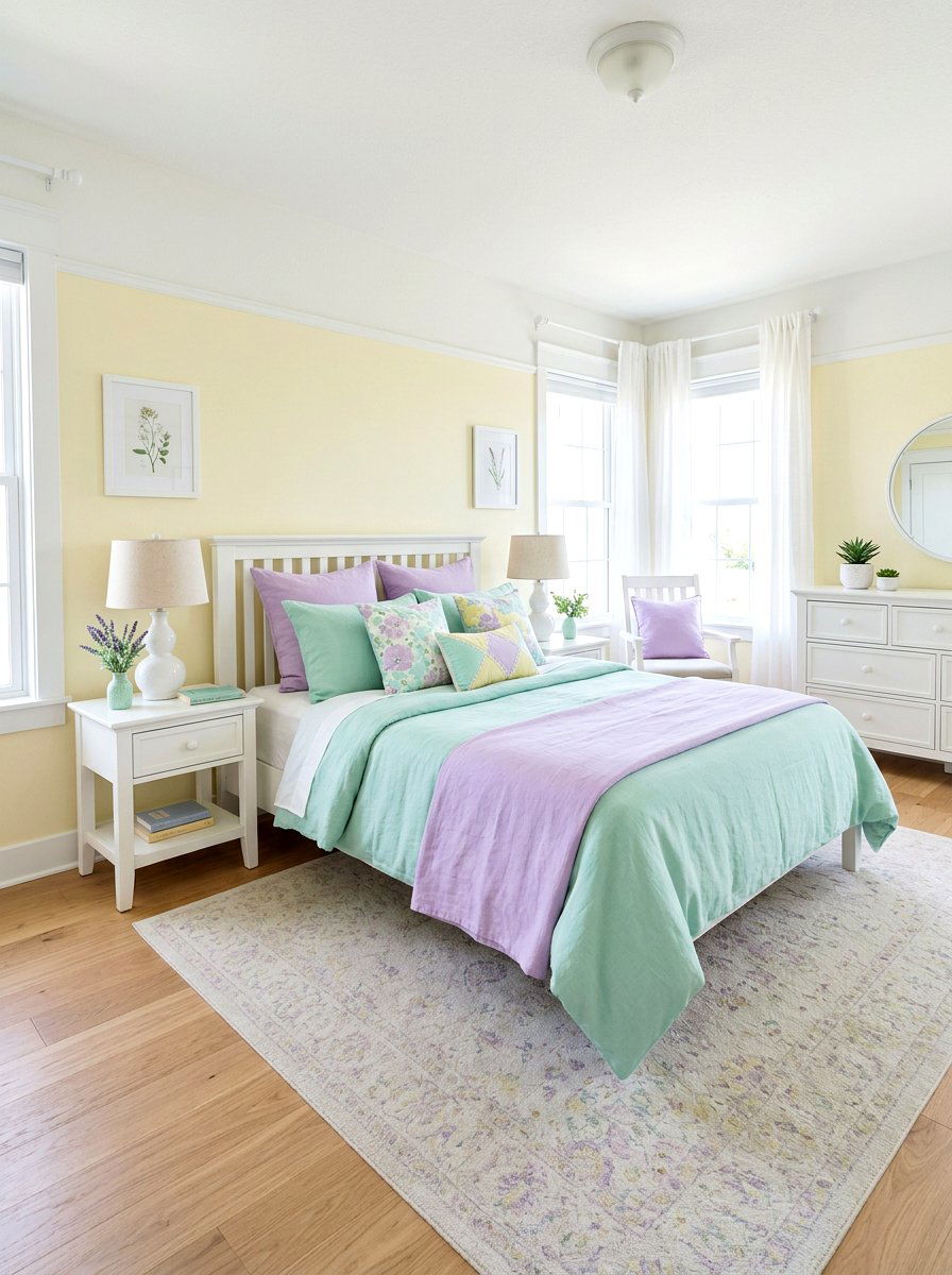 Pastel Color Palette - 30 girls shared bedroom ideas