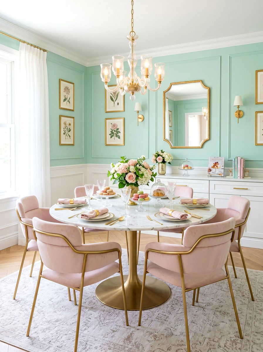 Pastel Color Palette - 30 cafe style dining ideas