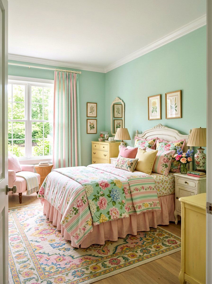 Pastel Color Palette Bedroom - 30 grandmillennial bedroom ideas