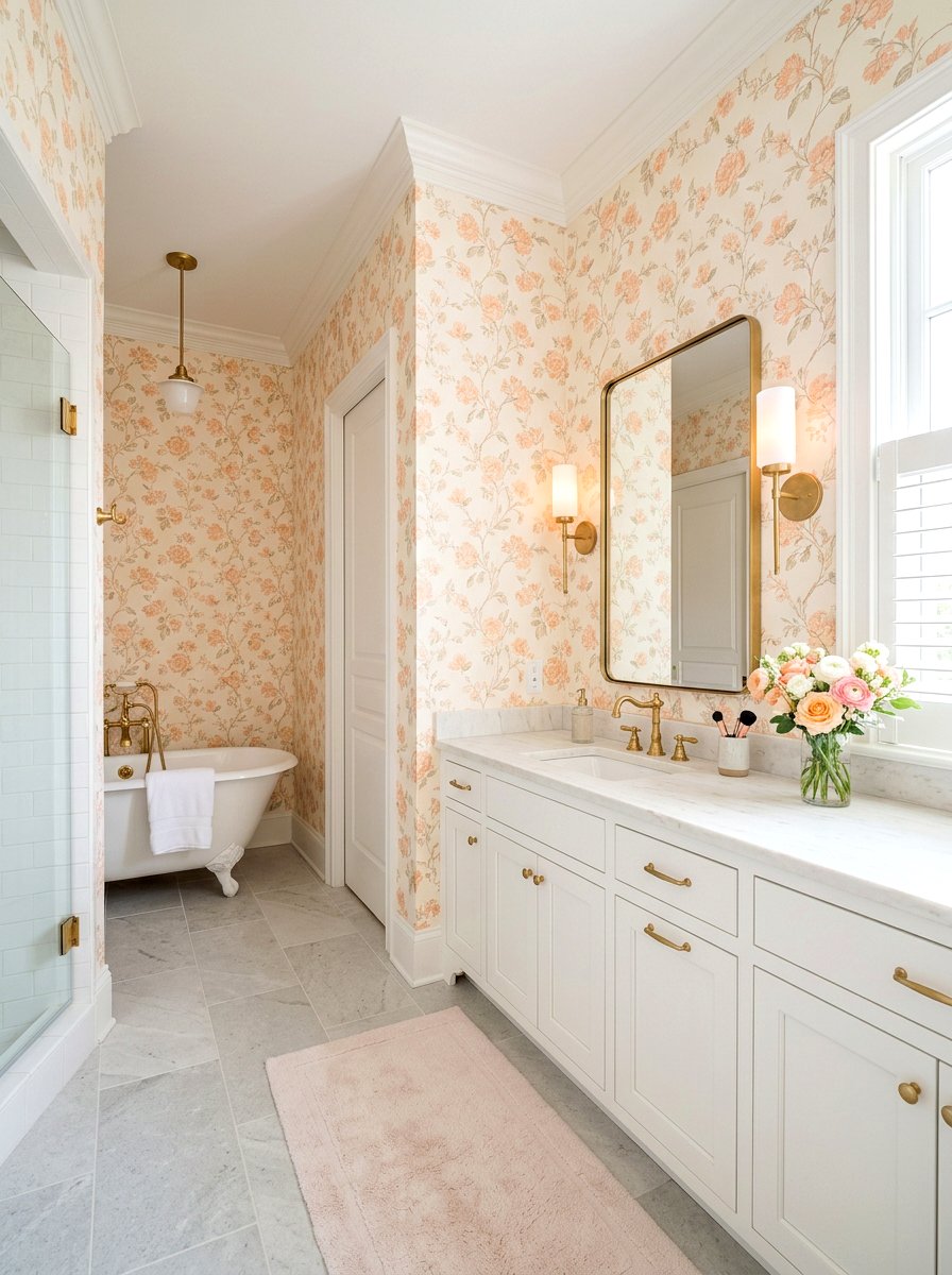 Pastel Color Wallpaper - 30 bathroom wallpaper ideas