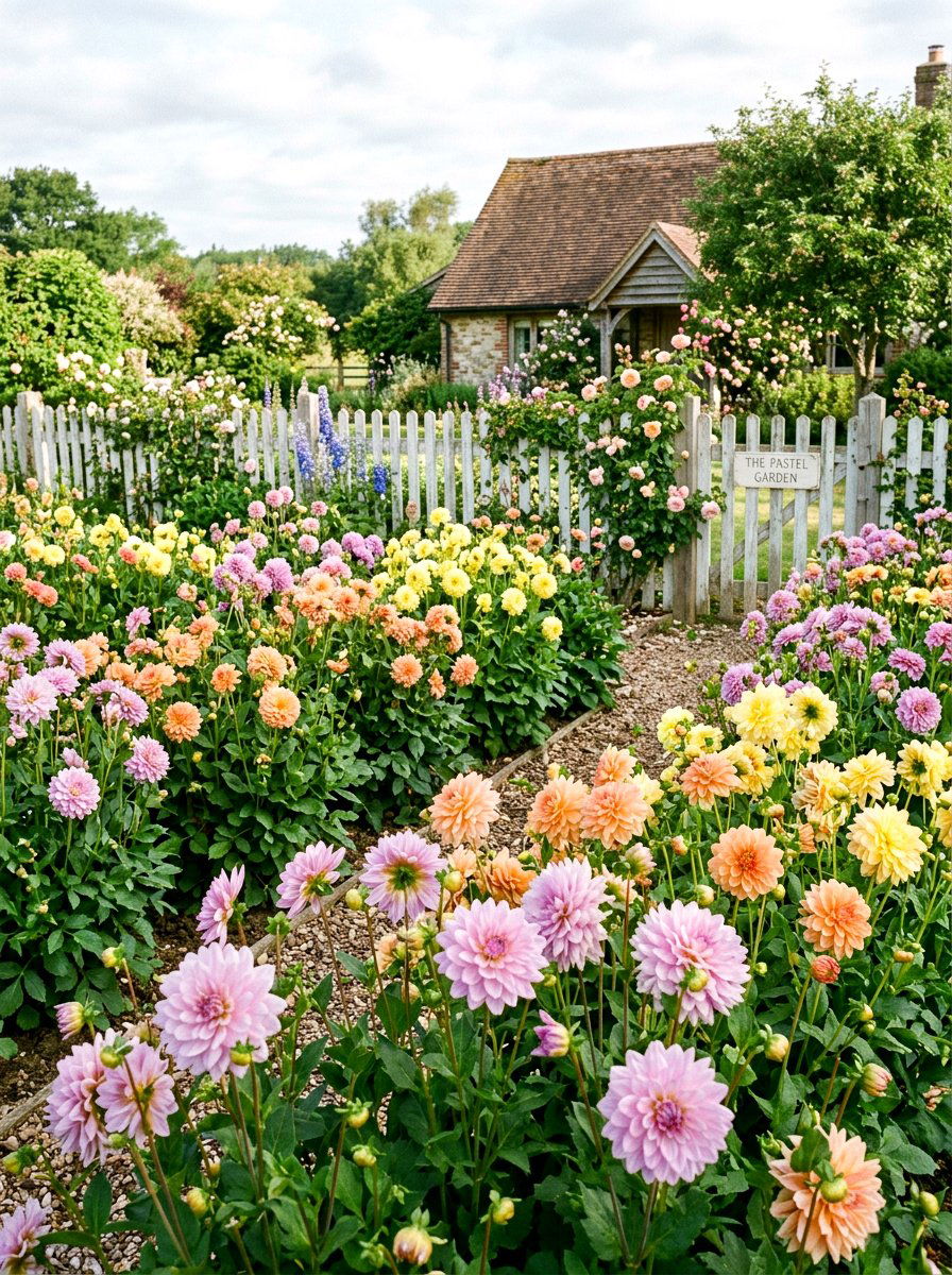 Pastel Dahlia Patch - 30 dahlia cutting patch ideas