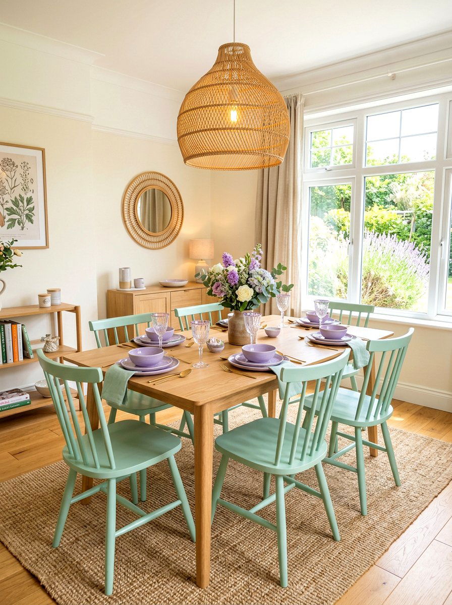 Pastel Dining Room - 30 spring reset home ideas