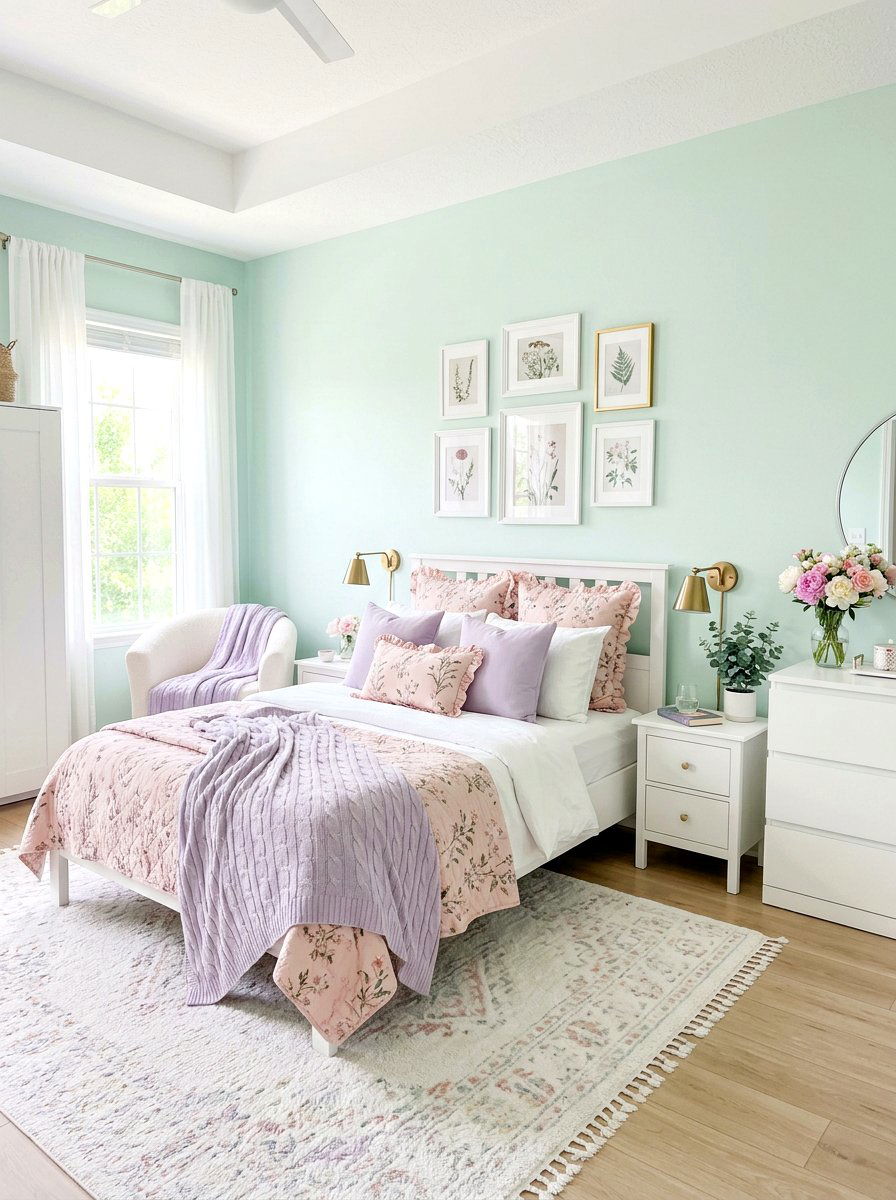Pastel Floral Aesthetic - 30 bloomcore bedroom ideas