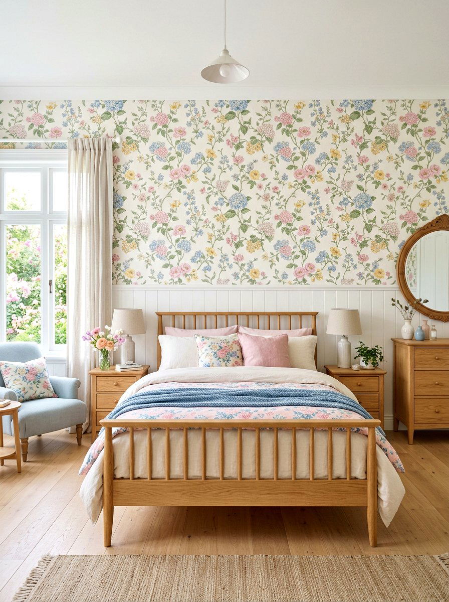 Pastel Floral Wallpaper - 30 pastel home decor ideas
