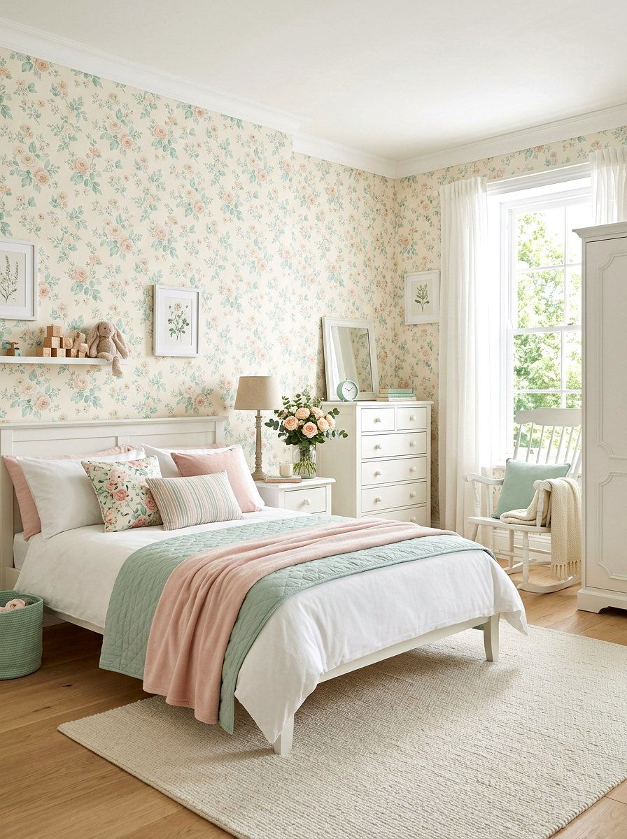 Pastel Floral Wallpaper - 30 floral wallpaper bedroom ideas