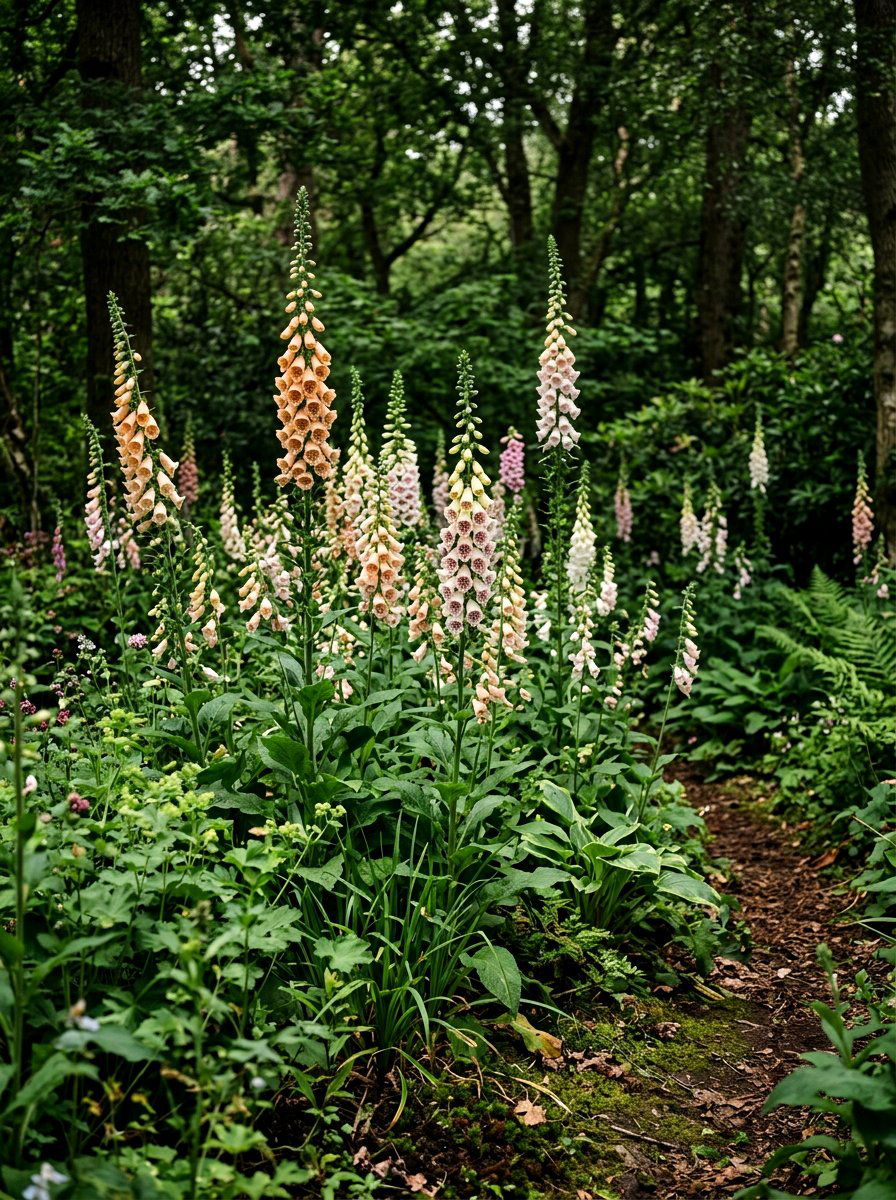 Pastel Foxglove Garden - 30 pastel flower bed ideas