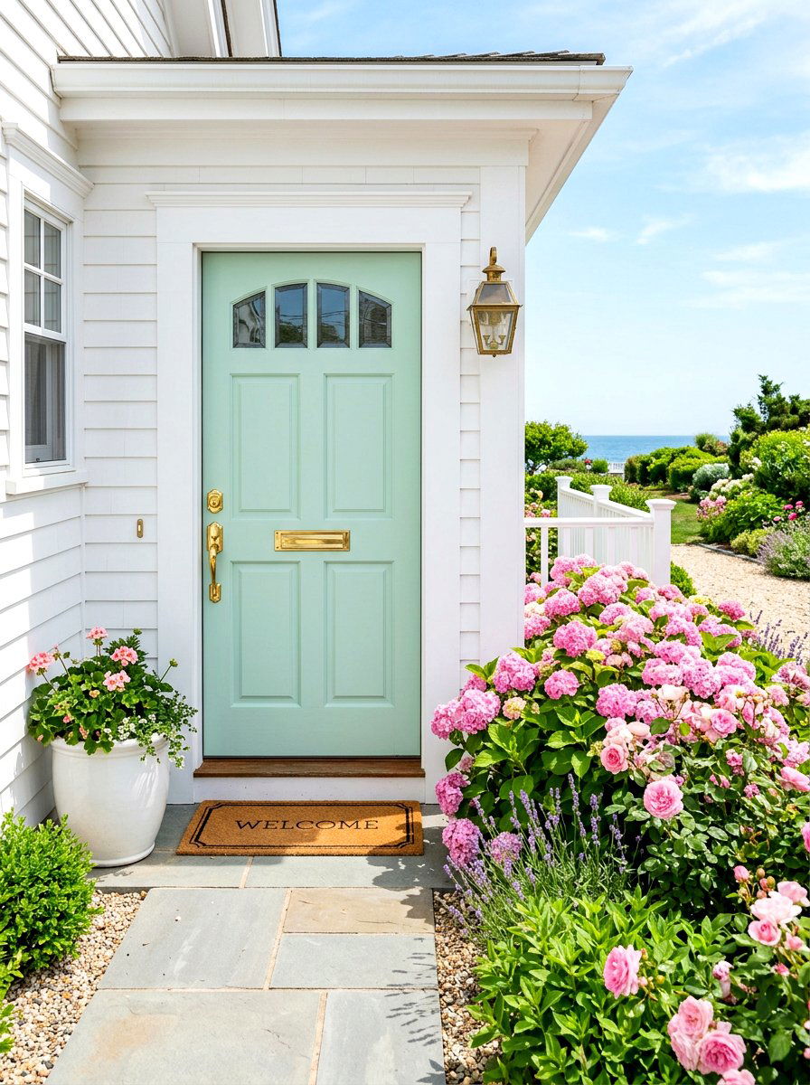 Pastel Front Door - 30 spring front entry ideas