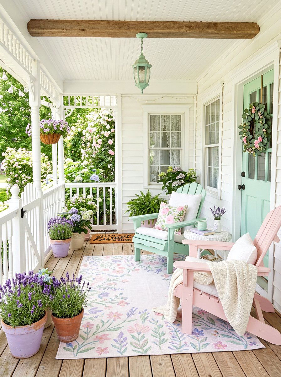 Pastel Front Porch - 30 summer front porch ideas