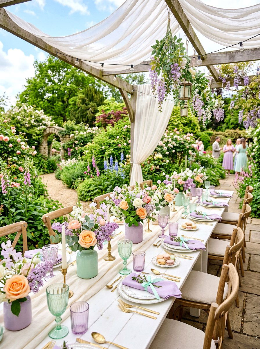 Pastel Garden Party Decor - 30 garden party tablescape ideas