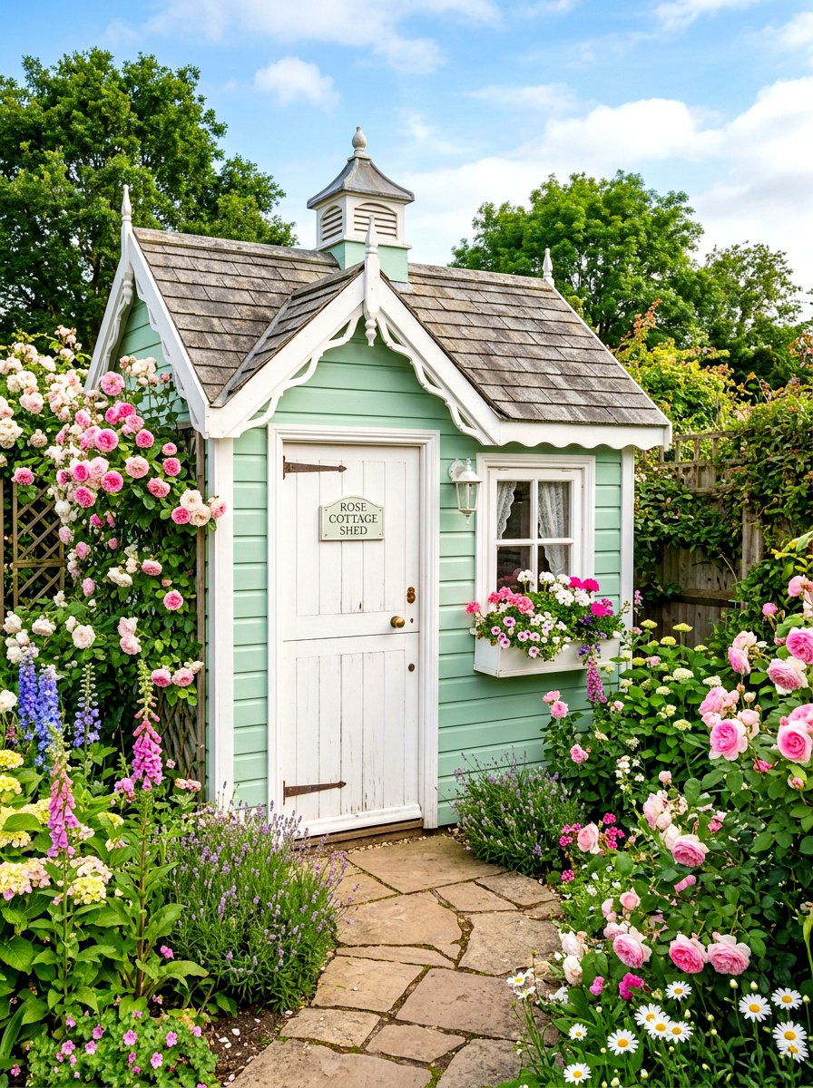 Pastel Garden Shed - 30 garden shed ideas