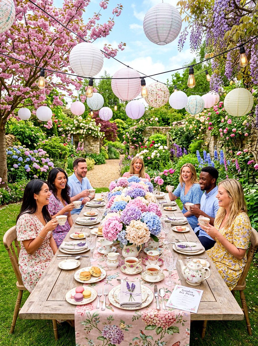 Pastel Hydrangea Tea Party - 30 hydrangea centerpiece ideas