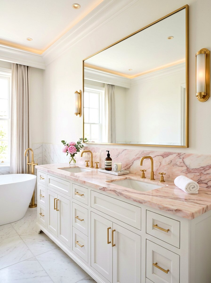 Pastel Marble Vanity - 30 pastel home decor ideas
