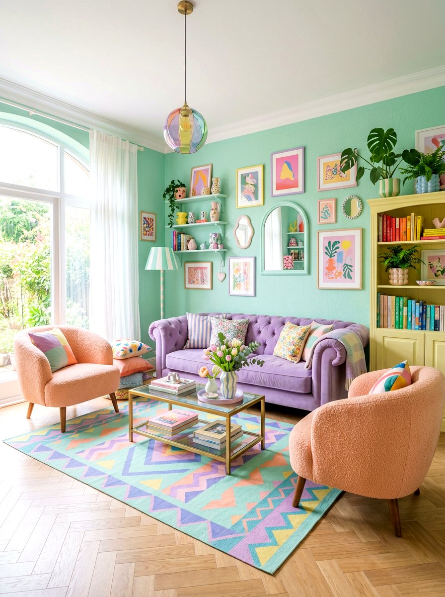 Pastel Maximalist Interior - 30 playful maximalist decor ideas