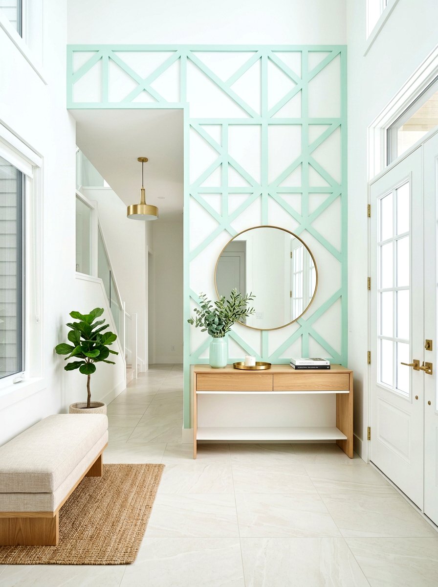 Pastel Mint Entryway Molding - 30 trim drenched foyer ideas