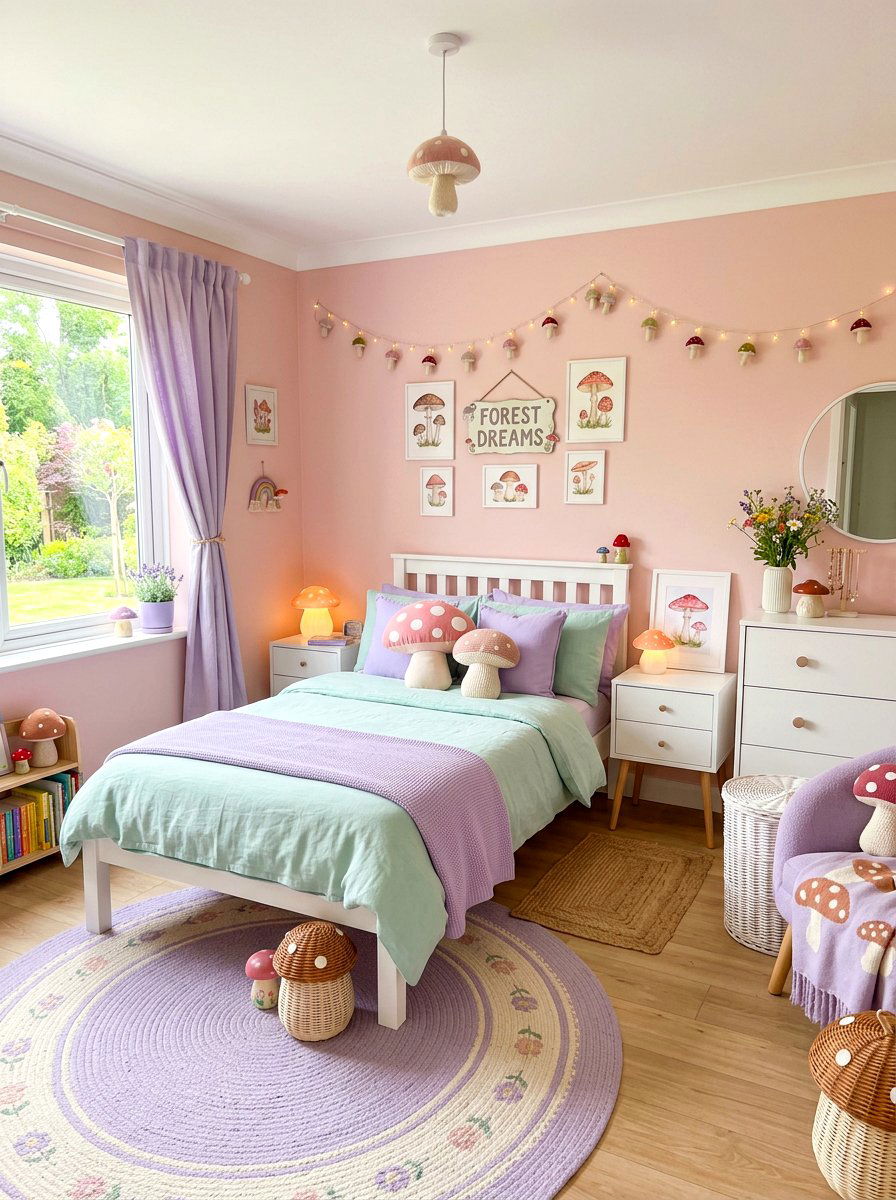 Pastel Mushroom Theme - 30 mushroom bedroom ideas
