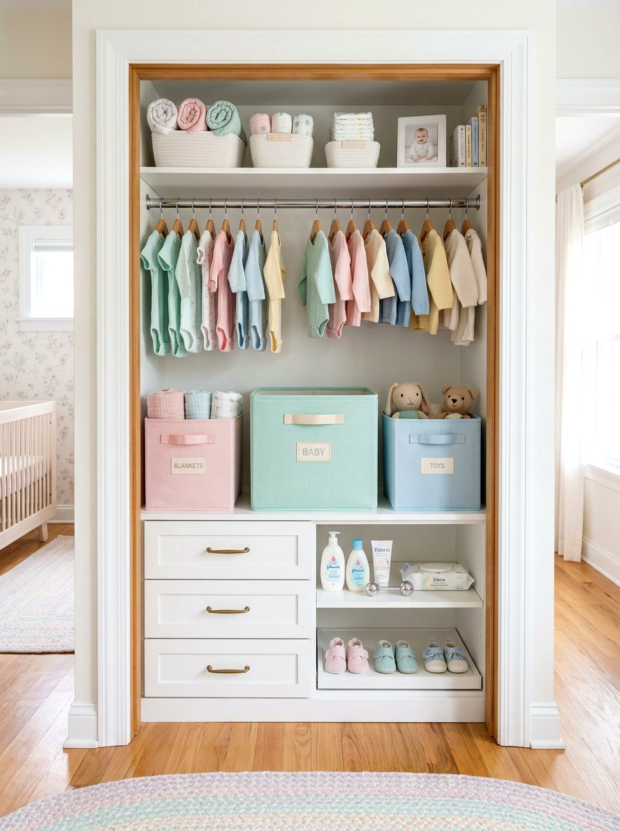 Pastel Nursery Storage Bin - 30 nursery storage basket ideas