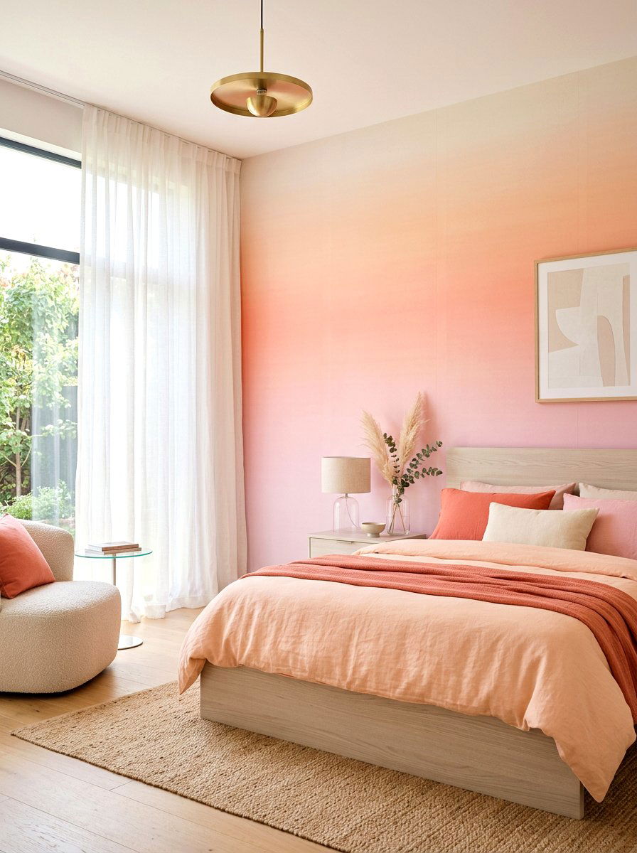 Pastel Ombre Wallpaper - 30 mural wallpaper bedroom aesthetic ideas