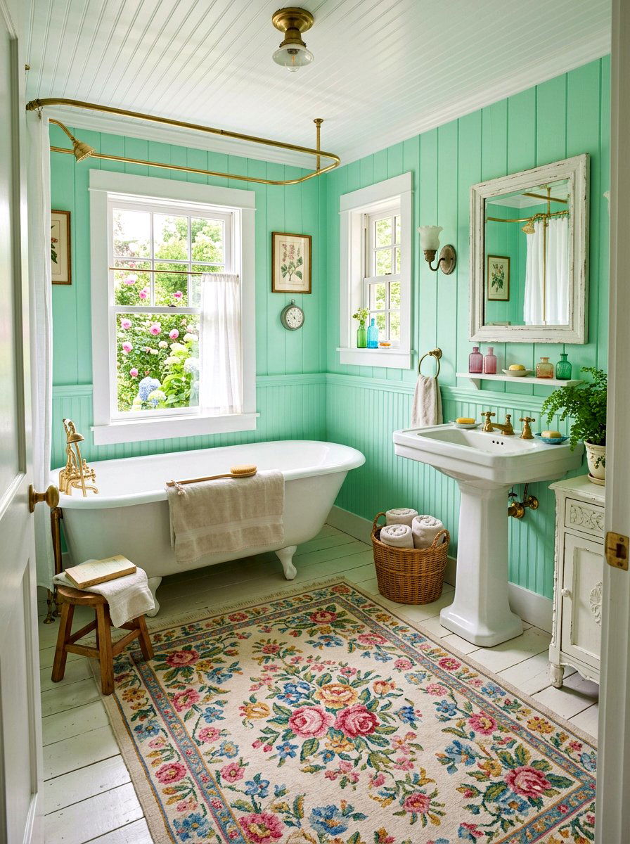 Pastel Paint Colors - 30 cottage bathroom ideas