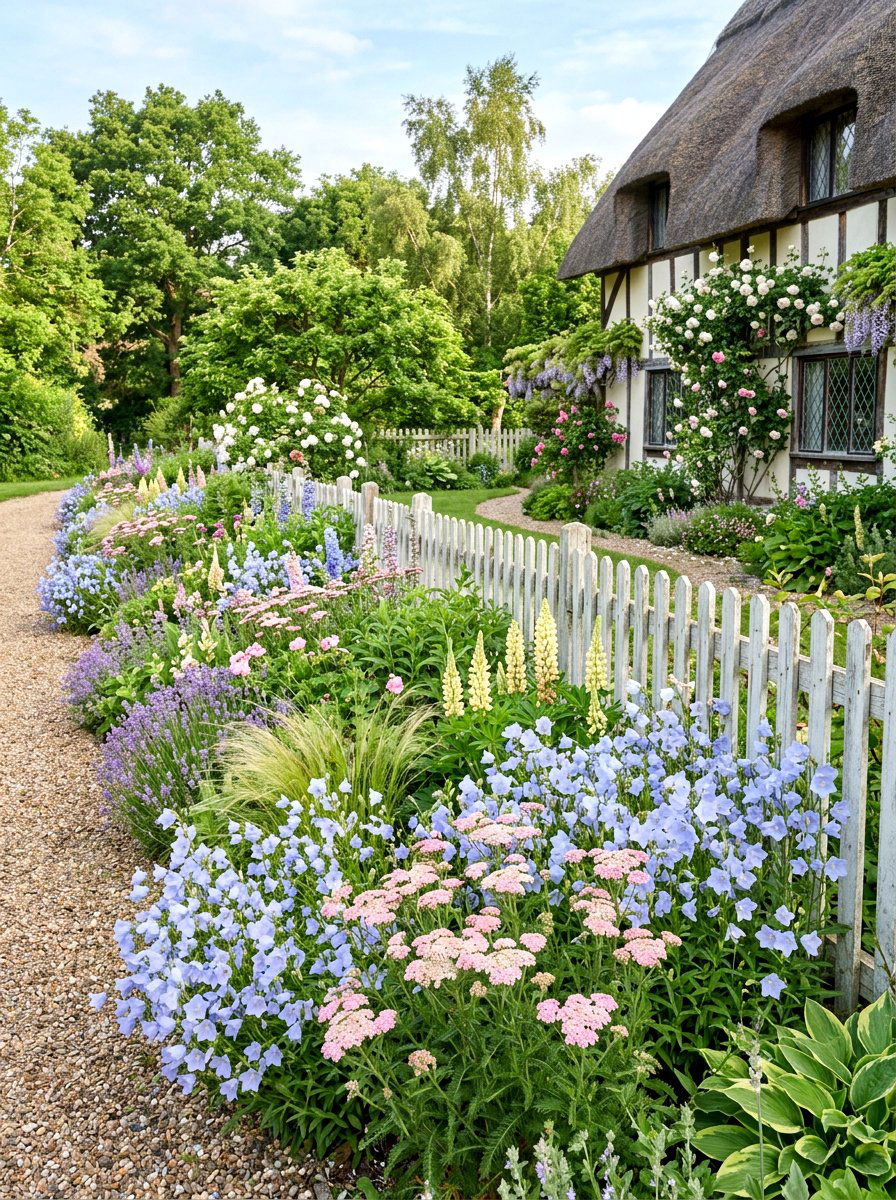 Pastel Perennial Border - 30 perennial border ideas