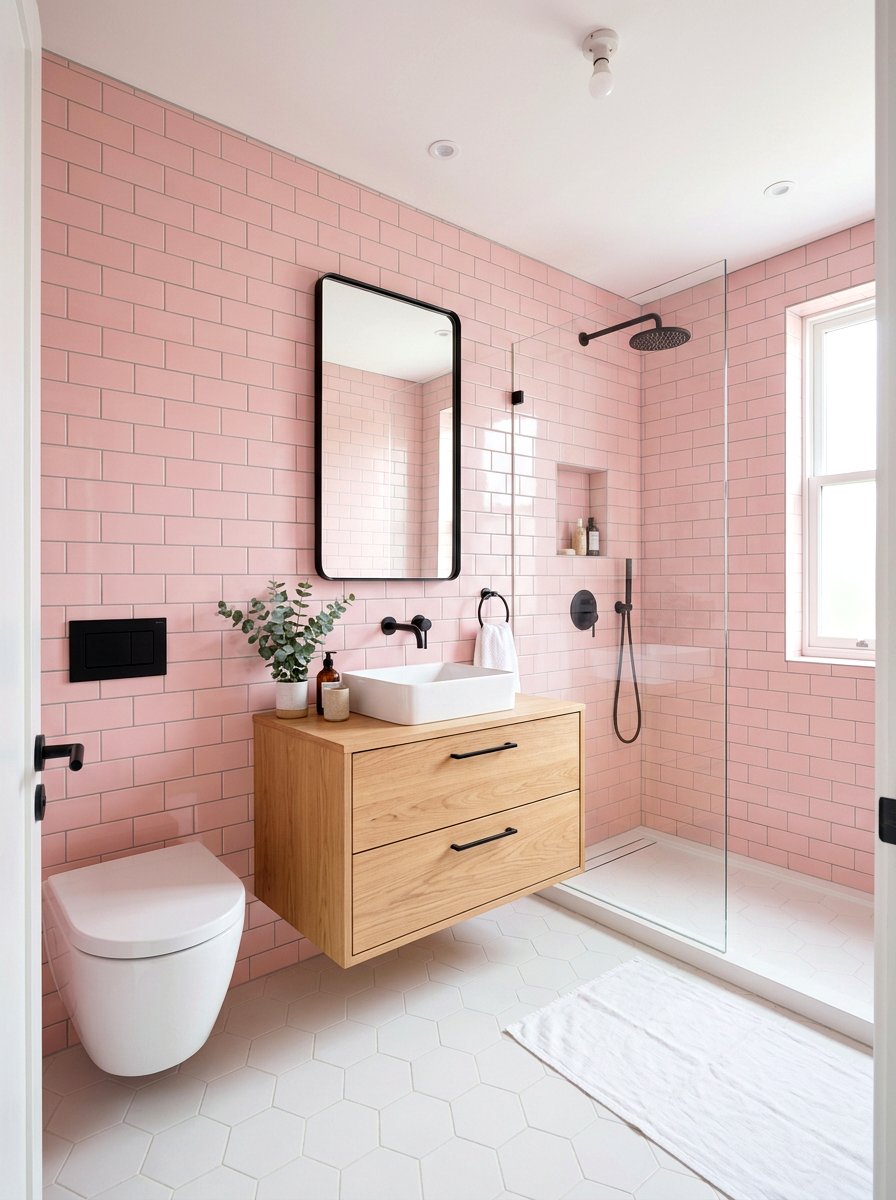 Pastel Pink Bathroom Tile - 30 eclectic bathroom ideas