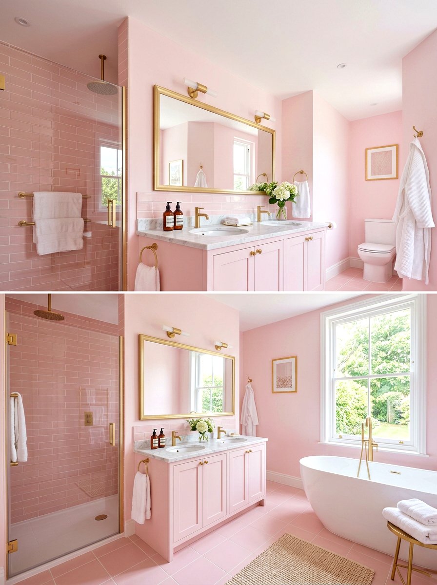 Pastel Pink Bathroom - 30 summer bathroom decor ideas