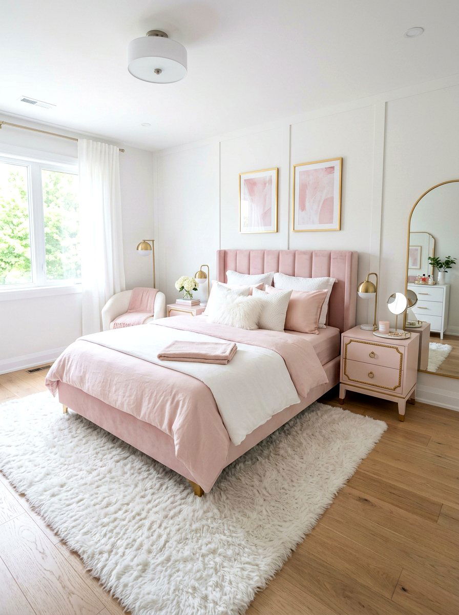 Pastel Pink Bedroom - 30 dreamy girly bedroom ideas