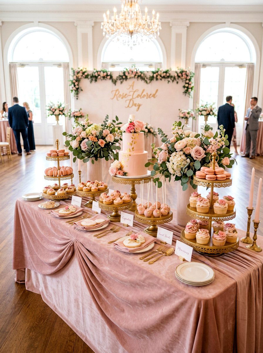 Pastel Pink Dessert Bar - 30 dessert station aesthetic ideas
