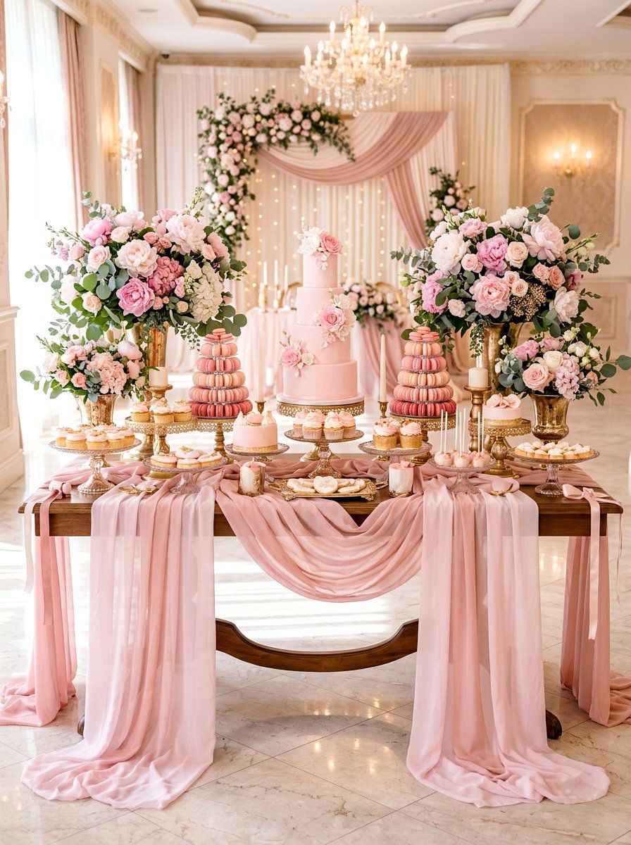 Pastel Pink Dessert Table - 30 dessert table decor ideas