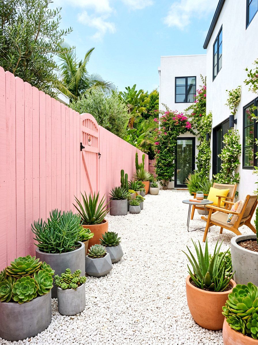 Pastel Pink Fence - 30 fence paint ideas