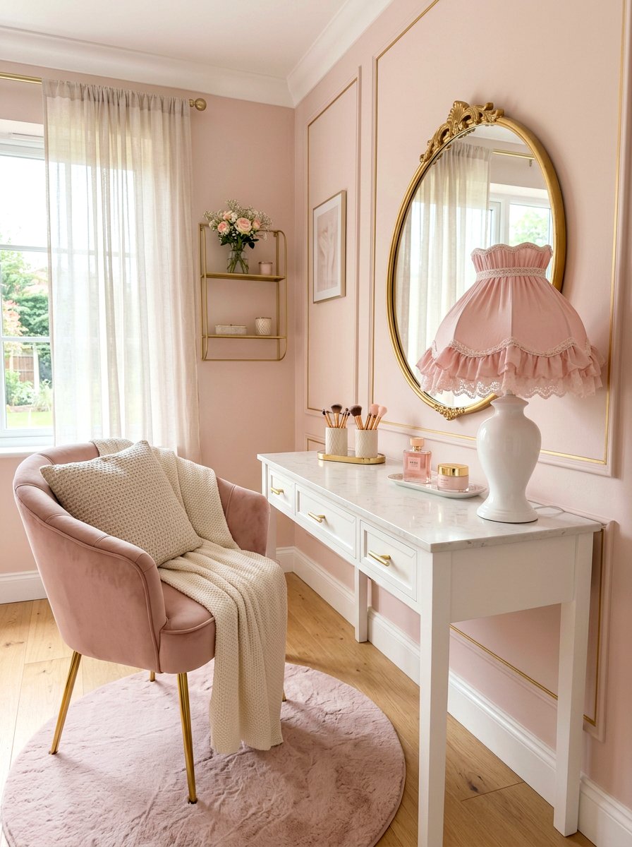 Pastel Pink Lampshade - 30 frilly lampshade ideas