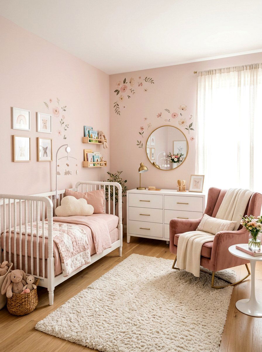 Pastel Pink Nursery - 30 Pinterest nursery ideas