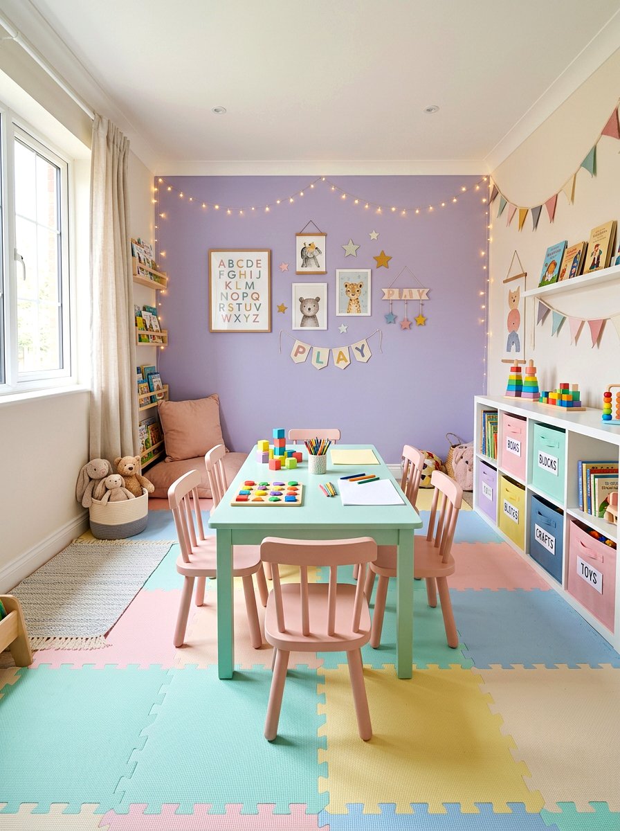 Pastel Play Area - 30 aesthetic kids room ideas