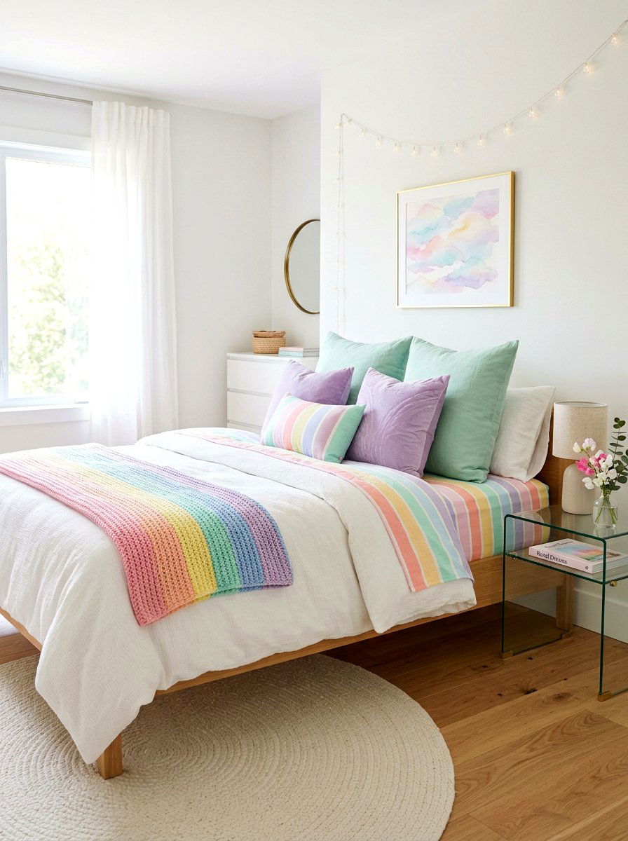 Pastel Rainbow Bedroom Decor - 30 muted rainbow bedroom ideas