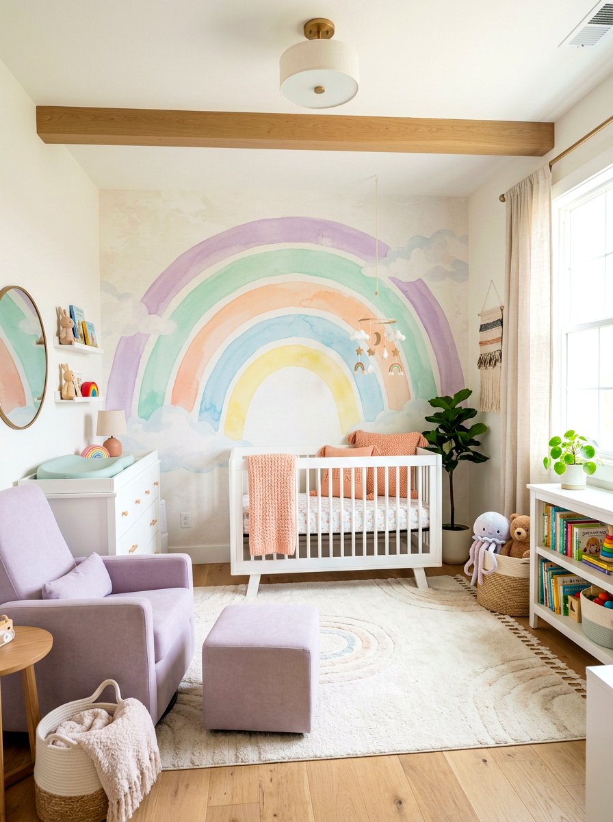 Pastel Rainbow Nursery - 30 boutique nursery decor ideas
