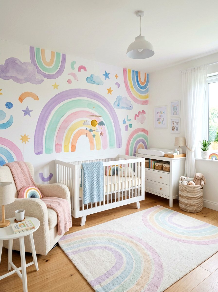 Pastel Rainbow Nursery - 30 rainbow nursery ideas
