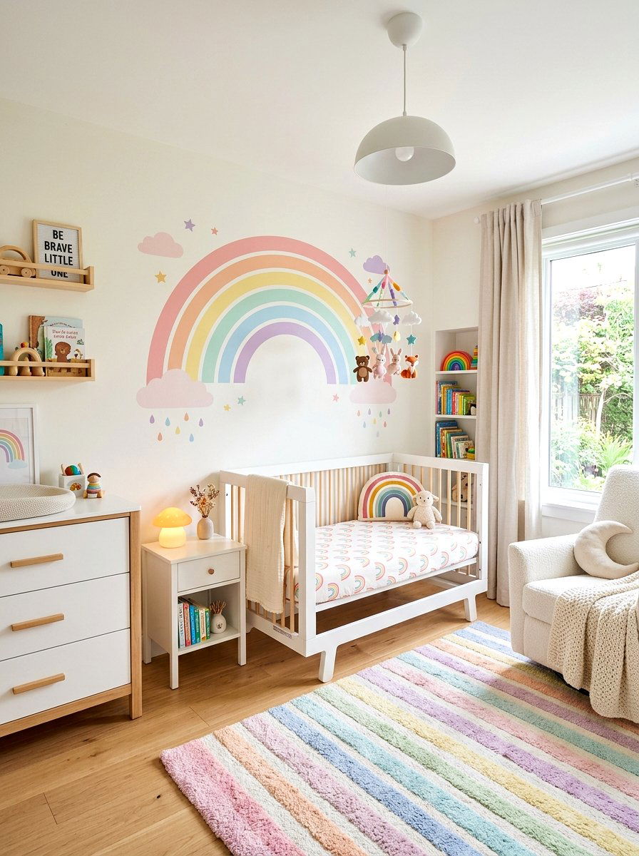 Pastel Rainbow Wall Decal - 30 nursery wall decor ideas