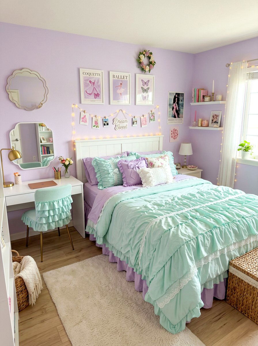 Pastel Ruffle Bedding Teen Bedroom - 30 romantic ruffle bedroom ideas