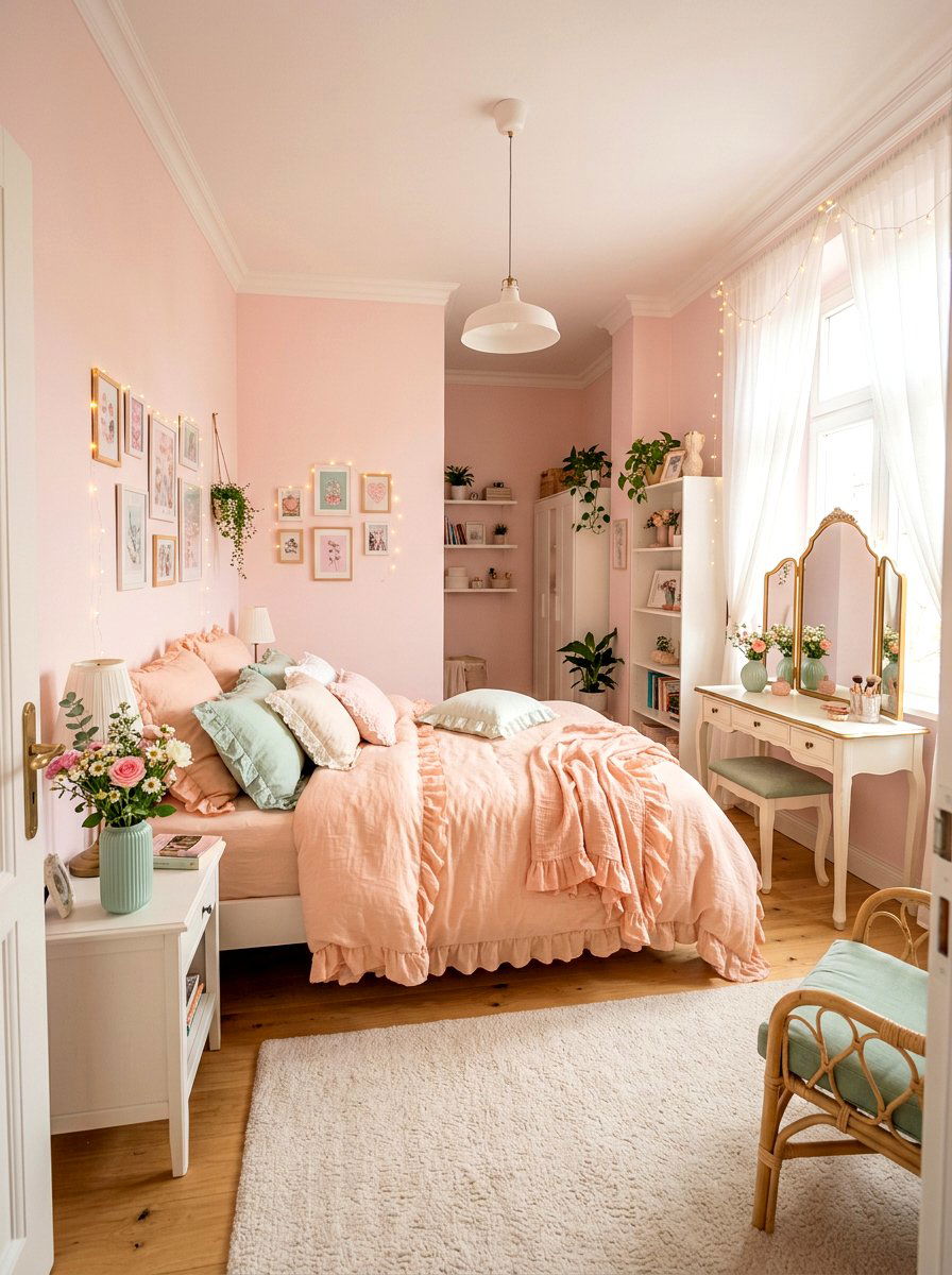 Pastel Soft Nostalgia Core Bedroom - 30 nostalgia core bedroom ideas