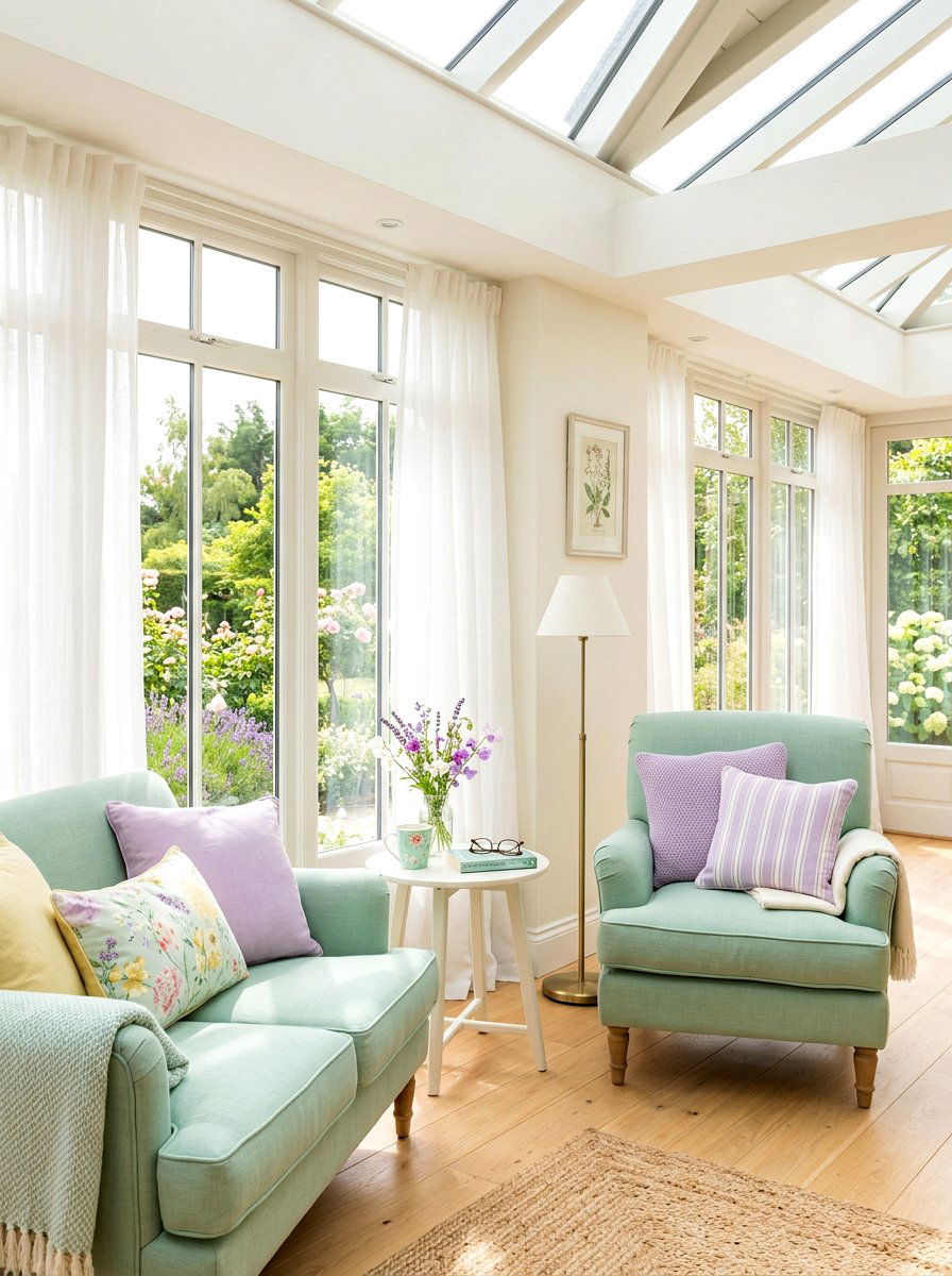 Pastel Sunroom Reading - 30 sunroom reading nook ideas
