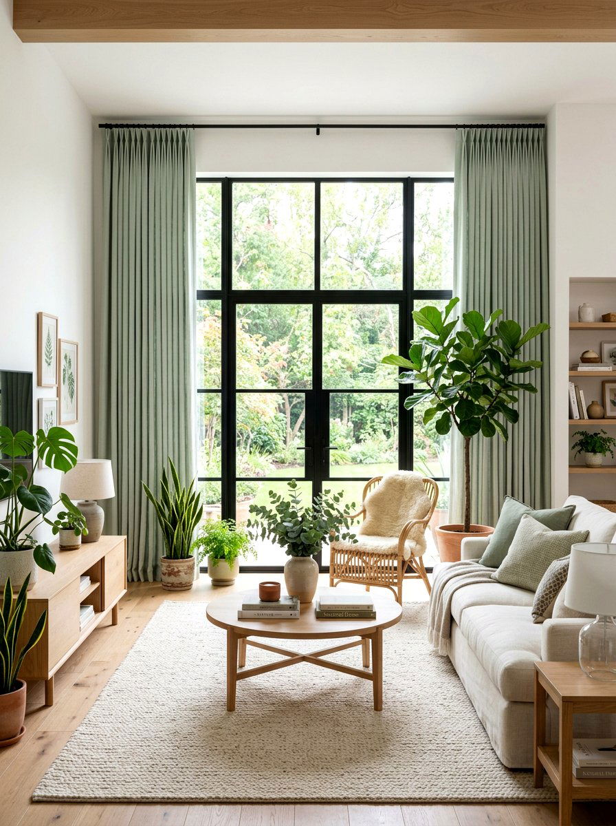 Pastel Tailored Living Room - 30 tailored drapery living room ideas