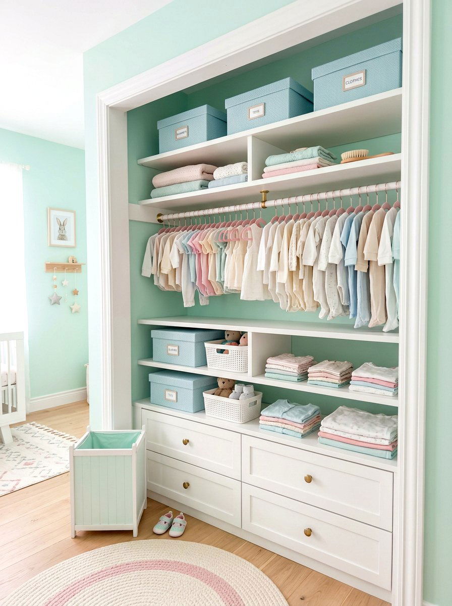 Pastel Themed Closet - 30 kids closet ideas