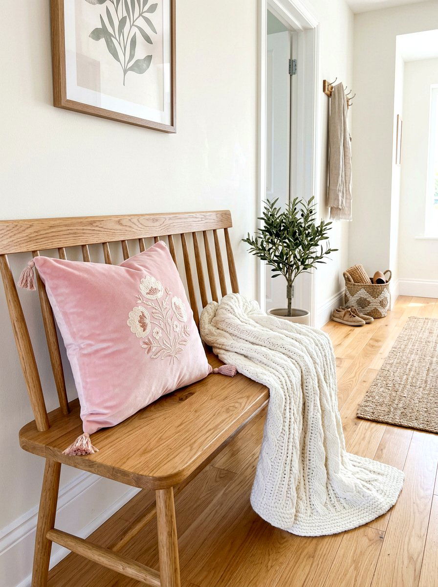 Pastel Throw Pillow - 30 spring hallway refresh ideas