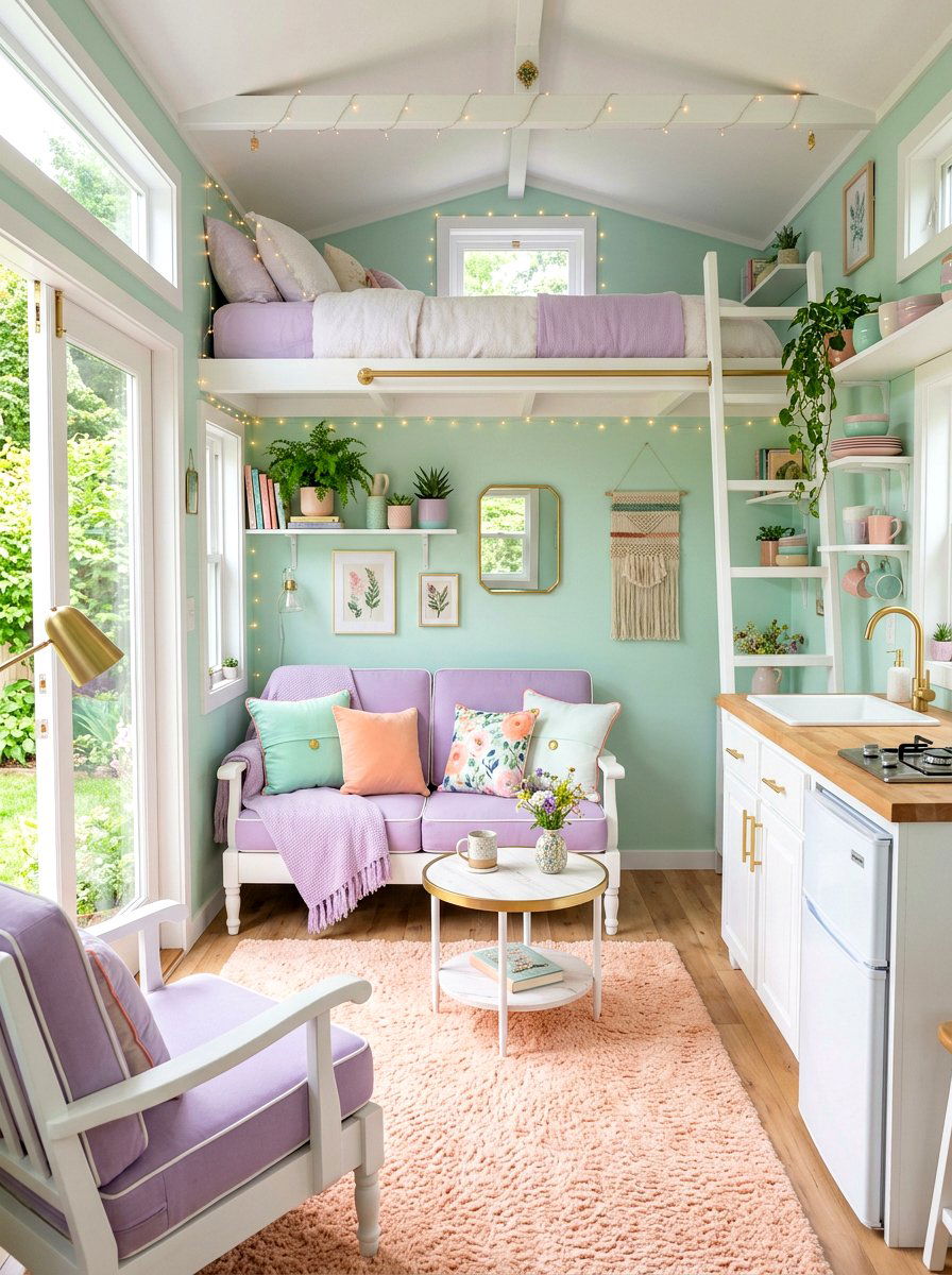 Pastel Tiny Home - 30 tiny apartment aesthetic ideas