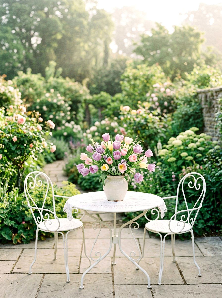 Pastel Tulip Arrangement - 30 tulip garden ideas