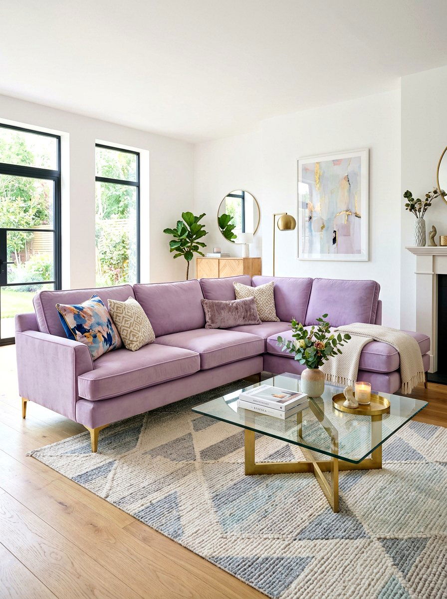 Pastel Velvet Sofa - 30 pastel home decor ideas