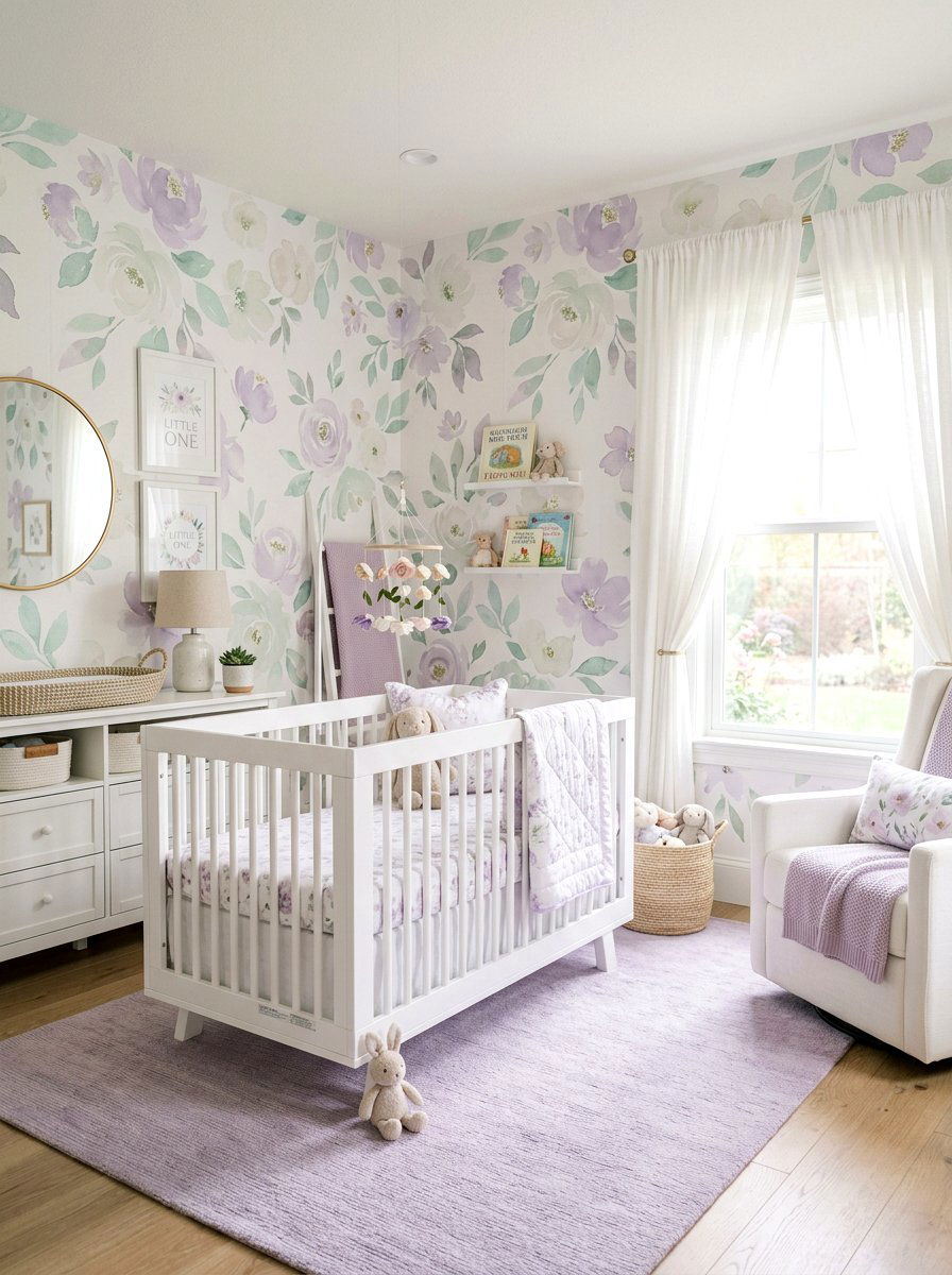 Pastel Watercolor Florals - 30 floral nursery ideas