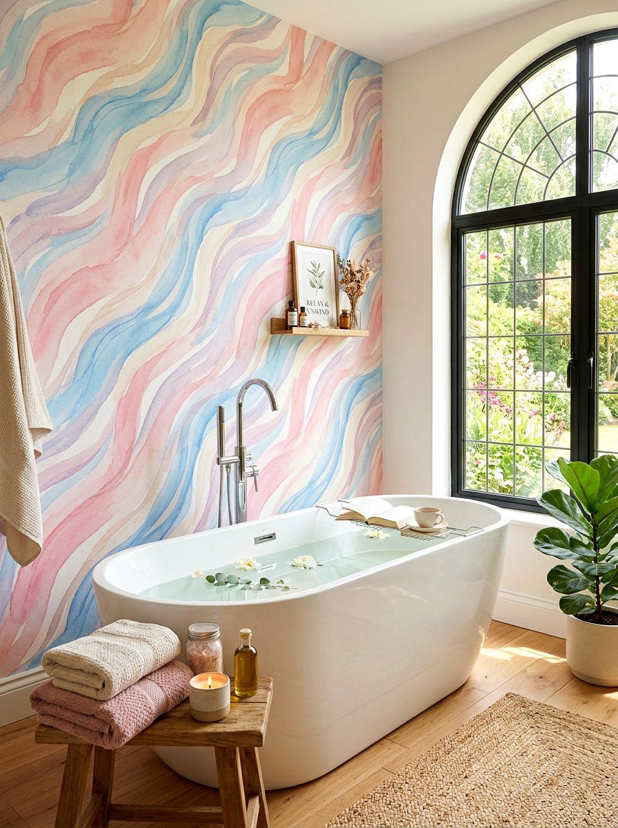 Pastel Watercolor Wallpaper - 30 patterned wallpaper ideas