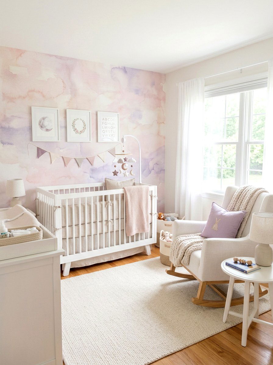 Pastel Watercolor Wash Wallpaper - 30 renter friendly wallpaper ideas aesthetic