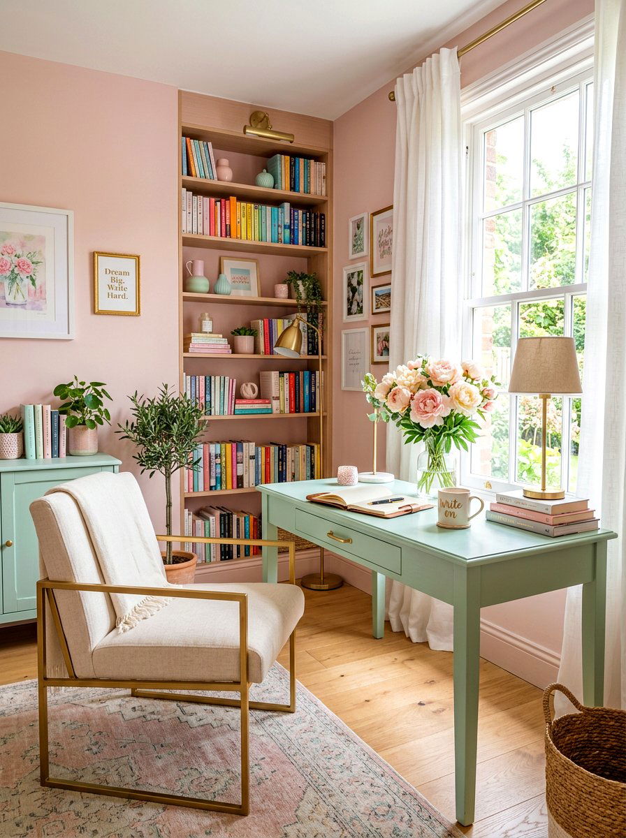 Pastel Writing Room - 30 writing room ideas