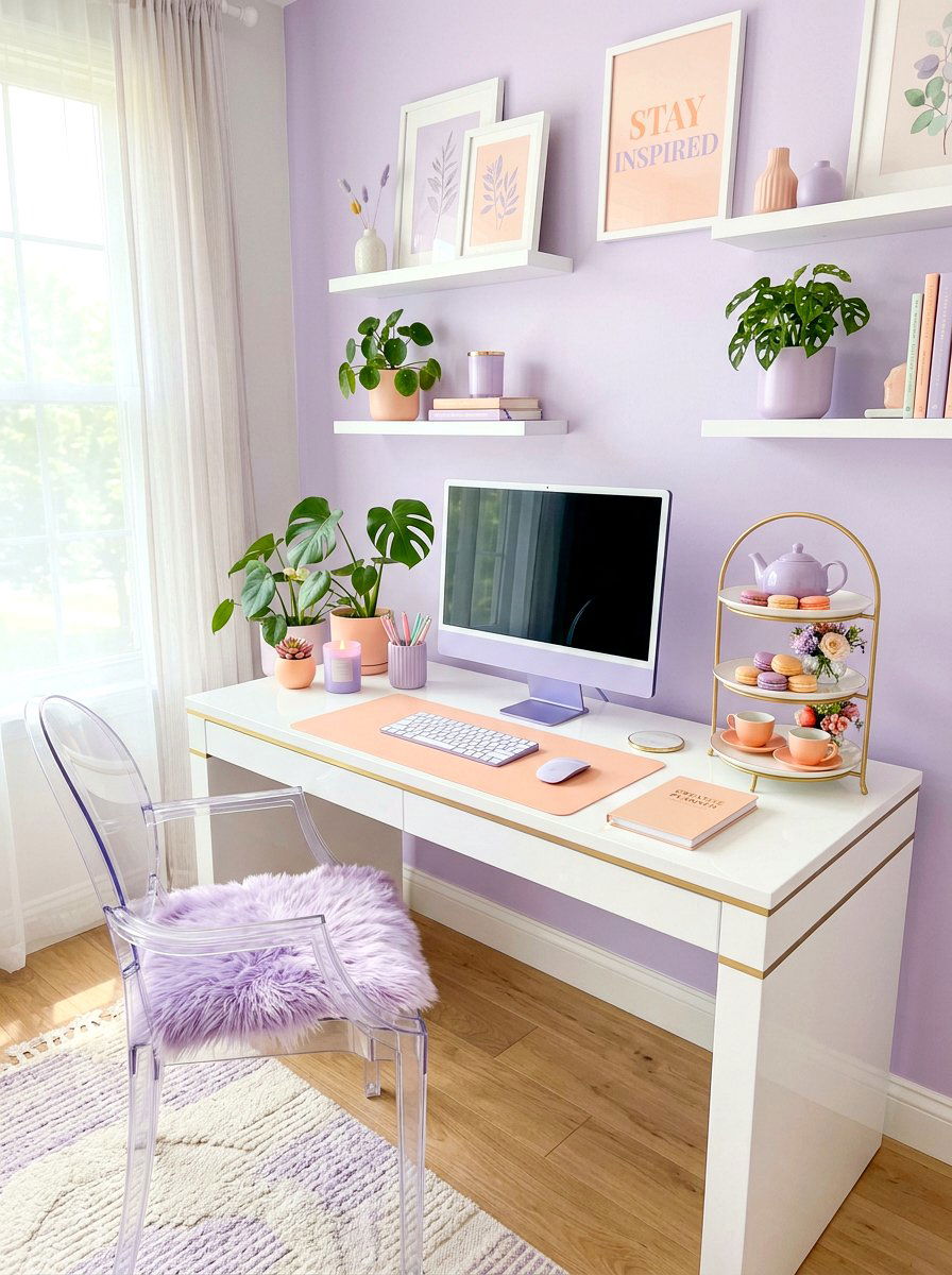 Pastel aesthetic desk - 30 tea and journaling corner ideas